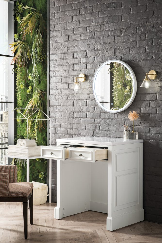 James Martin - De Soto 30" Countertop Unit, Bright White w/ 3 CM White Zeus Silestone Top - 825-CU30-BW-3WZ view 4