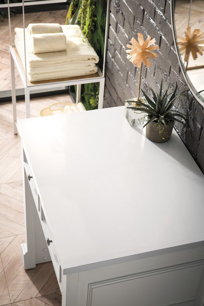 James Martin - De Soto 30" Countertop Unit, Bright White w/ 3 CM White Zeus Silestone Top - 825-CU30-BW-3WZ view 5