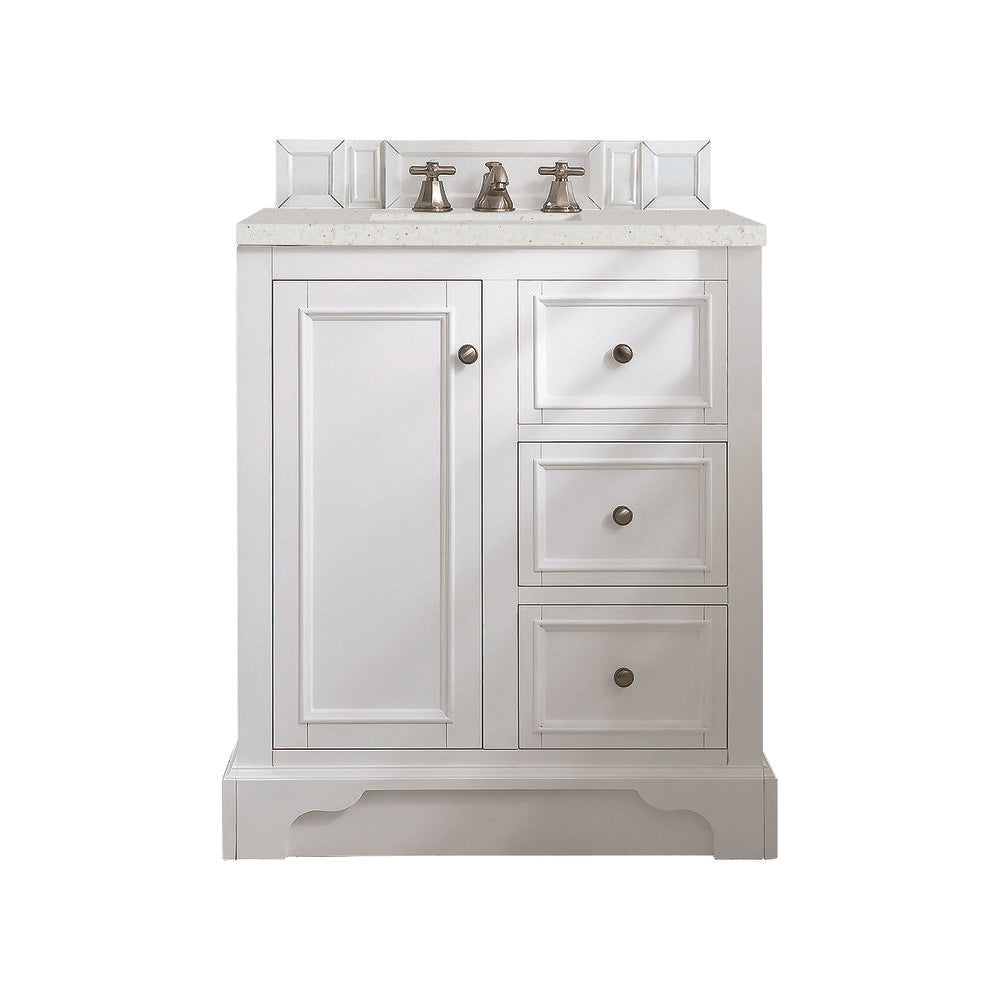 James Martin - De Soto 30" Single Vanity, Bright White w/ 3 CM Lime Delight Silestone Top - 825-V30-BW-3LDL view 1