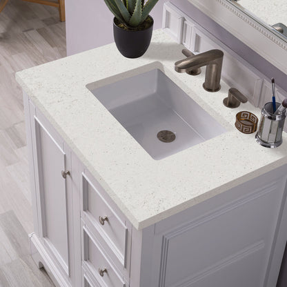 James Martin - De Soto 30" Single Vanity, Bright White w/ 3 CM Lime Delight Silestone Top - 825-V30-BW-3LDL view 7