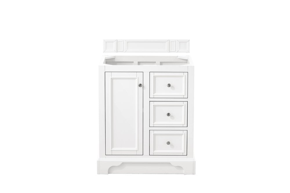 James Martin - De Soto 30" Single Vanity, Bright White, w/ 3 CM Tajnar Eclos Top - 825-V30-BW-3TJR view 2