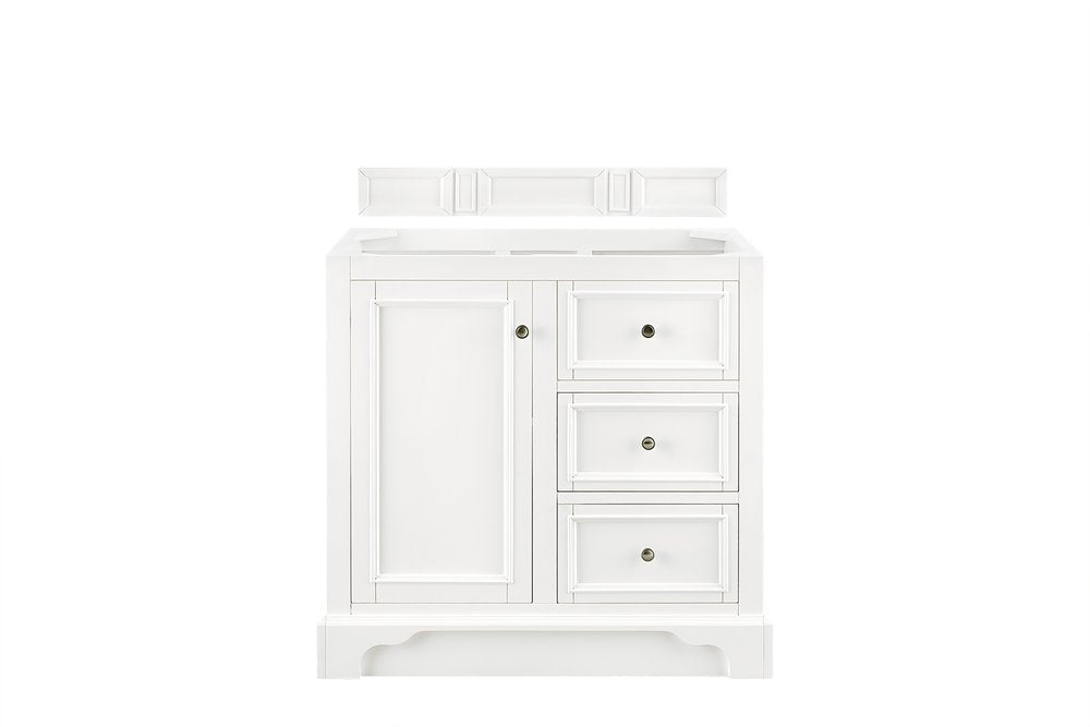 James Martin - De Soto 36" Single Vanity, Bright White, w/ 3 CM Ethereal Noctis Silestone Top - 825-V36-BW-3ENC view 2