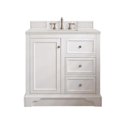 James Martin - De Soto 36" Single Vanity, Bright White w/ 3 CM Lime Delight Silestone Top - 825-V36-BW-3LDL view 1
