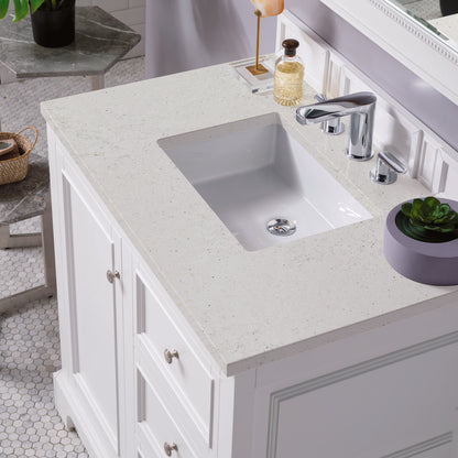 James Martin - De Soto 36" Single Vanity, Bright White w/ 3 CM Lime Delight Silestone Top - 825-V36-BW-3LDL view 6