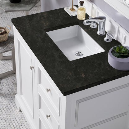 James Martin - De Soto 36" Single Vanity, Bright White, w/ 3 CM Phantome Eclos Top - 825-V36-BW-3PHT view 4
