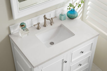 James Martin - De Soto 36" Single Vanity, Bright White w/ 3 CM White Zeus Silestone Top - 825-V36-BW-3WZ view 8