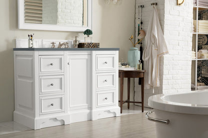 James Martin - De Soto 48" Single Vanity, Bright White w/ 3 CM Cala Blue Silestone Top - 825-V48-BW-3CBL view 4