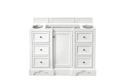 James Martin - De Soto 48" Single Vanity, Bright White w/ 3 CM Charcoal Soapstone Silestone Top - 825-V48-BW-3CSP view 2