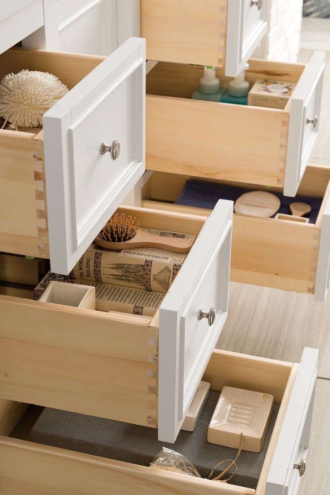 James Martin - De Soto 48" Single Vanity, Bright White w/ 3 CM Charcoal Soapstone Silestone Top - 825-V48-BW-3CSP view 7