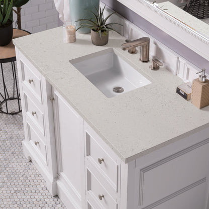 James Martin - De Soto 48" Single Vanity, Bright White w/ 3 CM Lime Delight Silestone Top - 825-V48-BW-3LDL view 7
