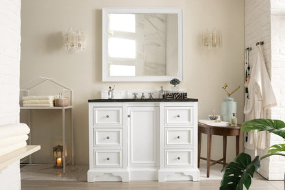 James Martin - De Soto 48" Single Vanity, Bright White, w/ 3 CM Phantome Eclos Top - 825-V48-BW-3PHT view 3