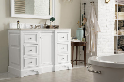 James Martin - De Soto 48" Single Vanity, Bright White, w/ 3 CM Siberian Silestone Top - 825-V48-BW-3SFR view 4