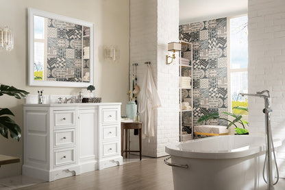 James Martin - De Soto 48" Single Vanity, Bright White w/ 3 CM White Zeus Silestone Top - 825-V48-BW-3WZ view 7