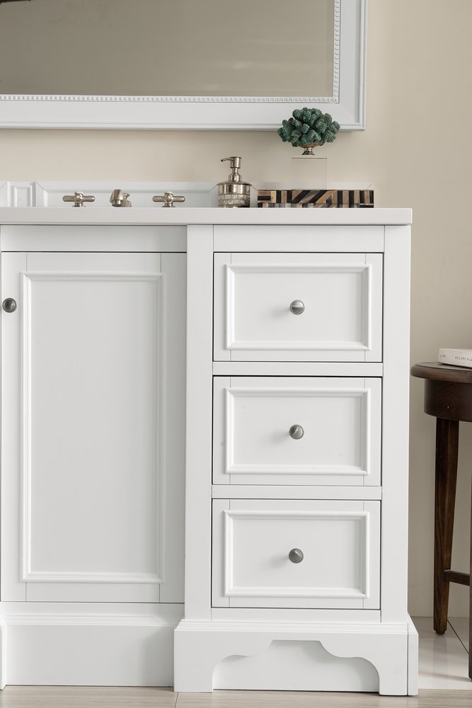 James Martin - De Soto 48" Single Vanity, Bright White w/ 3 CM White Zeus Silestone Top - 825-V48-BW-3WZ view 14