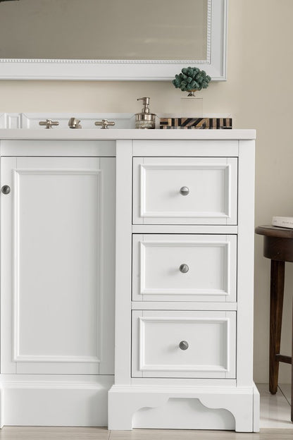 James Martin - De Soto 48" Single Vanity, Bright White w/ 3 CM White Zeus Silestone Top - 825-V48-BW-3WZ view 14