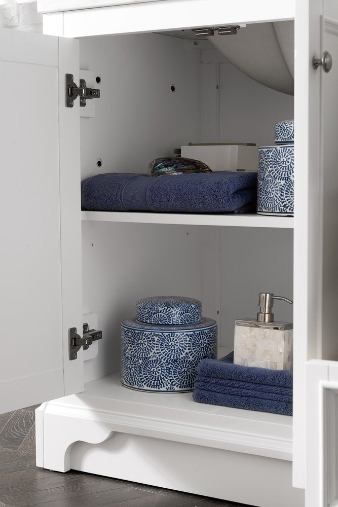 James Martin - De Soto 72" Double Vanity, Bright White w/ 3 CM Eternal Jasmine Pearl Silestone Top - 825-V72-BW-3EJP view 5