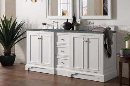 James Martin - De Soto 72" Double Vanity, Bright White w/ 3 CM Parisien Bleu Silestone Top - 825-V72-BW-3PBL view 3