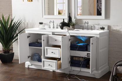 James Martin - De Soto 72" Double Vanity, Bright White w/ 3 CM White Zeus Silestone Top - 825-V72-BW-3WZ view 4