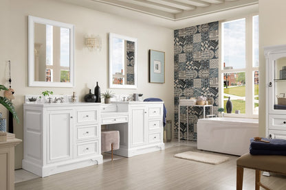 James Martin - De Soto 94" Double Vanity Set, Bright White w/ 3 CM White Zeus Silestone Top - 825-V94-BW-DU-WZ view 8