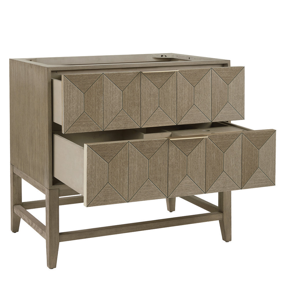 James Martin - Emmeline 36" Single Vanity Cabinet, Pebble Oak - D100-V36-PBO view 2