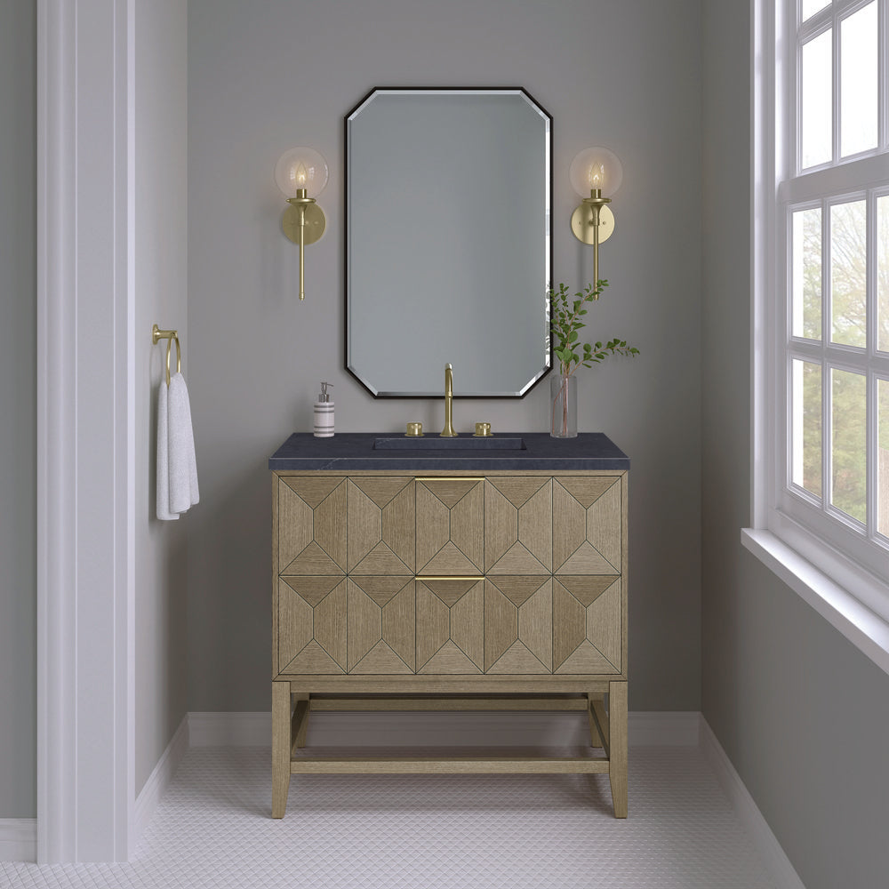 James Martin - Emmeline 36" Single Vanity, Pebble Oak w/ 3 CM Charcoal Soapstone Top - D100-V36-PBO-3CSP view 3