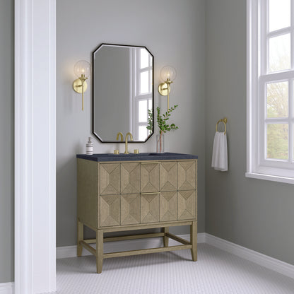 James Martin - Emmeline 36" Single Vanity, Pebble Oak w/ 3 CM Charcoal Soapstone Top - D100-V36-PBO-3CSP view 4