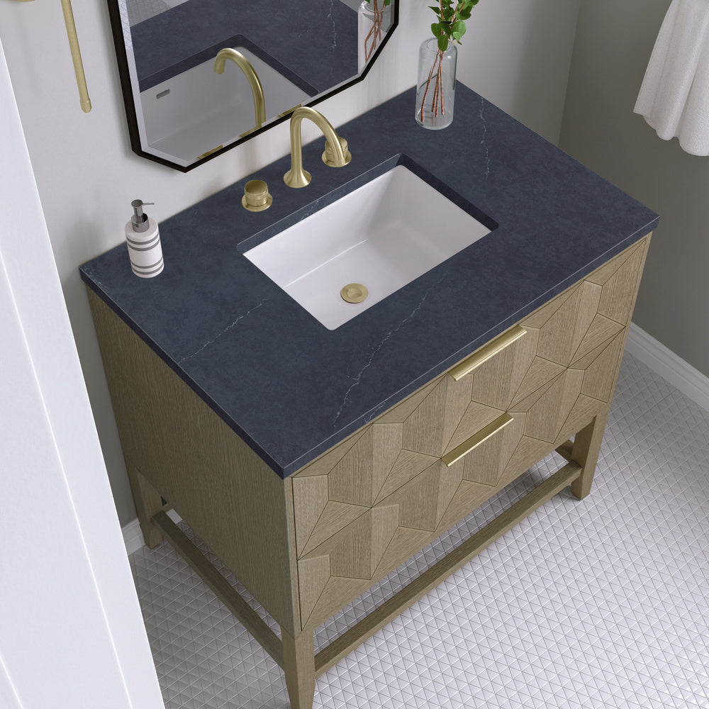 James Martin - Emmeline 36" Single Vanity, Pebble Oak w/ 3 CM Charcoal Soapstone Top - D100-V36-PBO-3CSP view 5