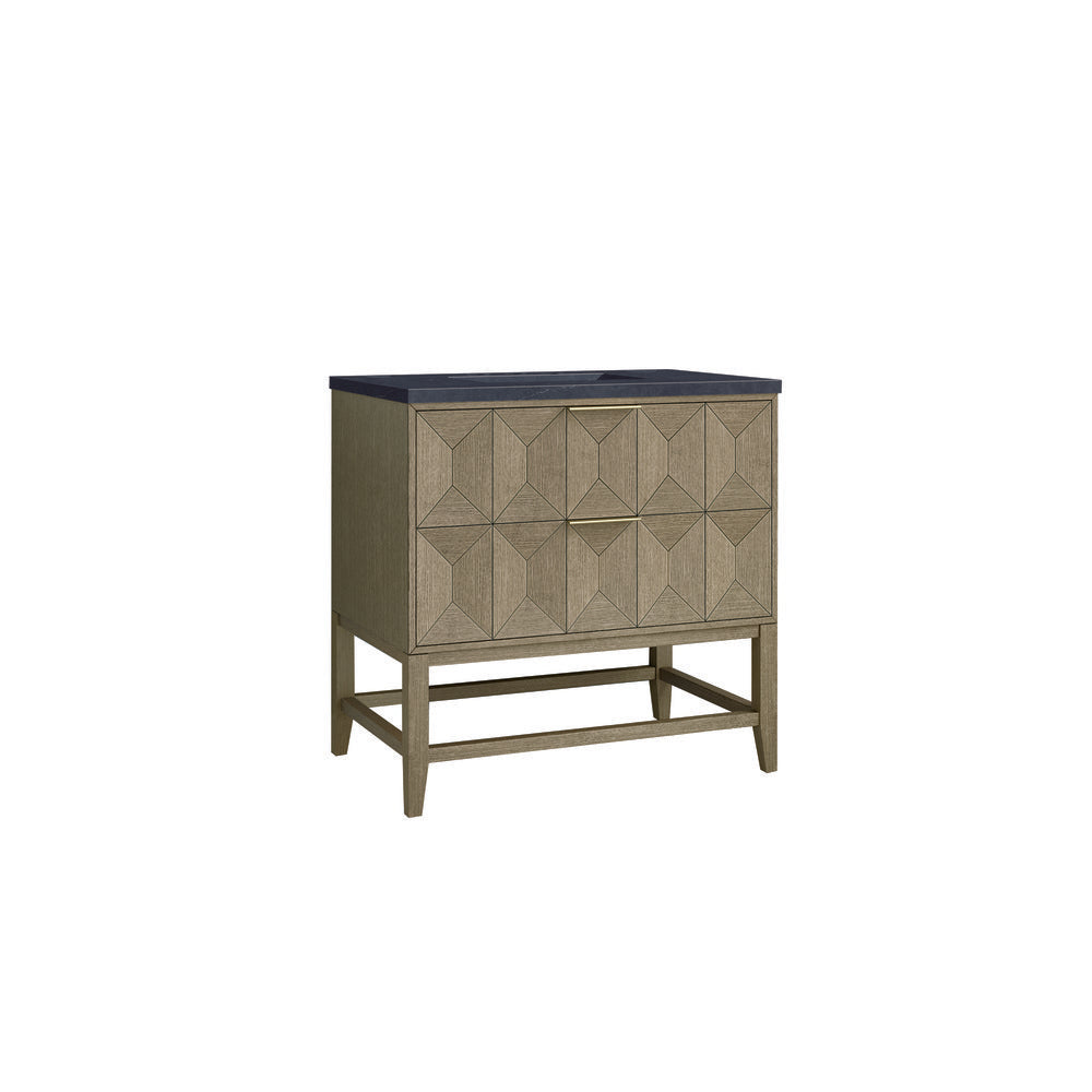 James Martin - Emmeline 36" Single Vanity, Pebble Oak w/ 3 CM Charcoal Soapstone Top - D100-V36-PBO-3CSP view 6