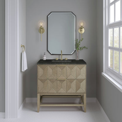James Martin - Emmeline 36" Single Vanity, Pebble Oak, w/ 3 CM Phantome Eclos Top - D100-V36-PBO-3PHT view 2
