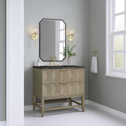 James Martin - Emmeline 36" Single Vanity, Pebble Oak, w/ 3 CM Phantome Eclos Top - D100-V36-PBO-3PHT view 3