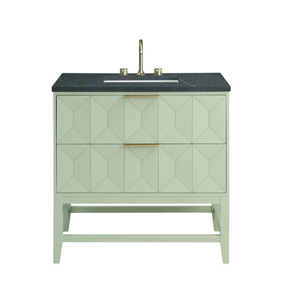 James Martin - Emmeline 36" Single Vanity, Pistachio w/ 3 CM Charcoal Soapstone Top - D100-V36-PST-3CSP view 1
