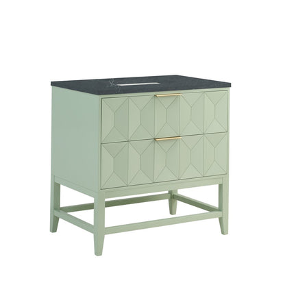 James Martin - Emmeline 36" Single Vanity, Pistachio w/ 3 CM Charcoal Soapstone Top - D100-V36-PST-3CSP view 10