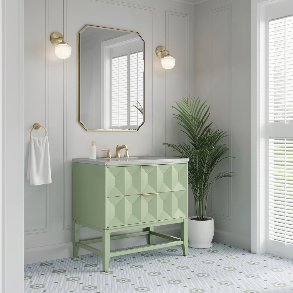 James Martin - Emmeline 36" Single Vanity, Pistachio w/ 3 CM Eternal Jasmine Pearl Top - D100-V36-PST-3EJP view 4