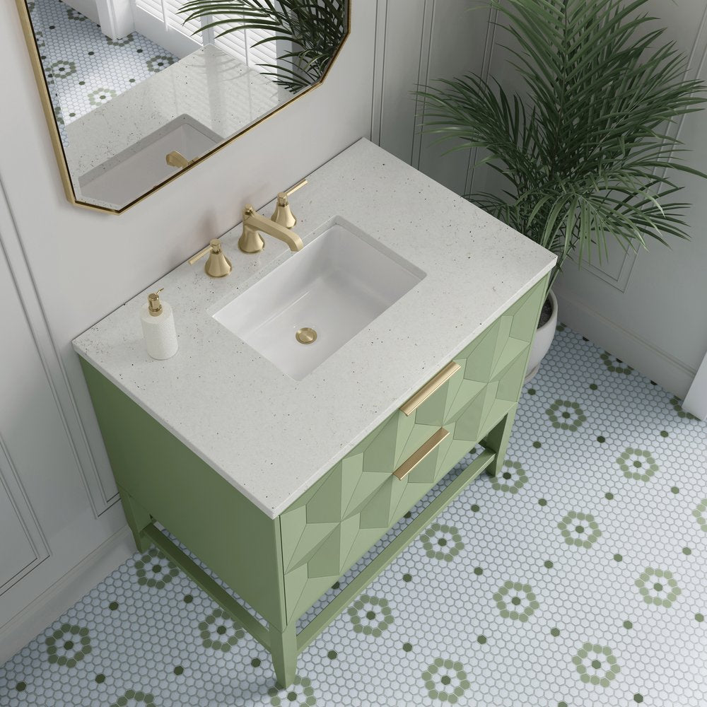 James Martin - Emmeline 36" Single Vanity, Pistachio w/ 3 CM Lime Delight Top - D100-V36-PST-3LDL view 7