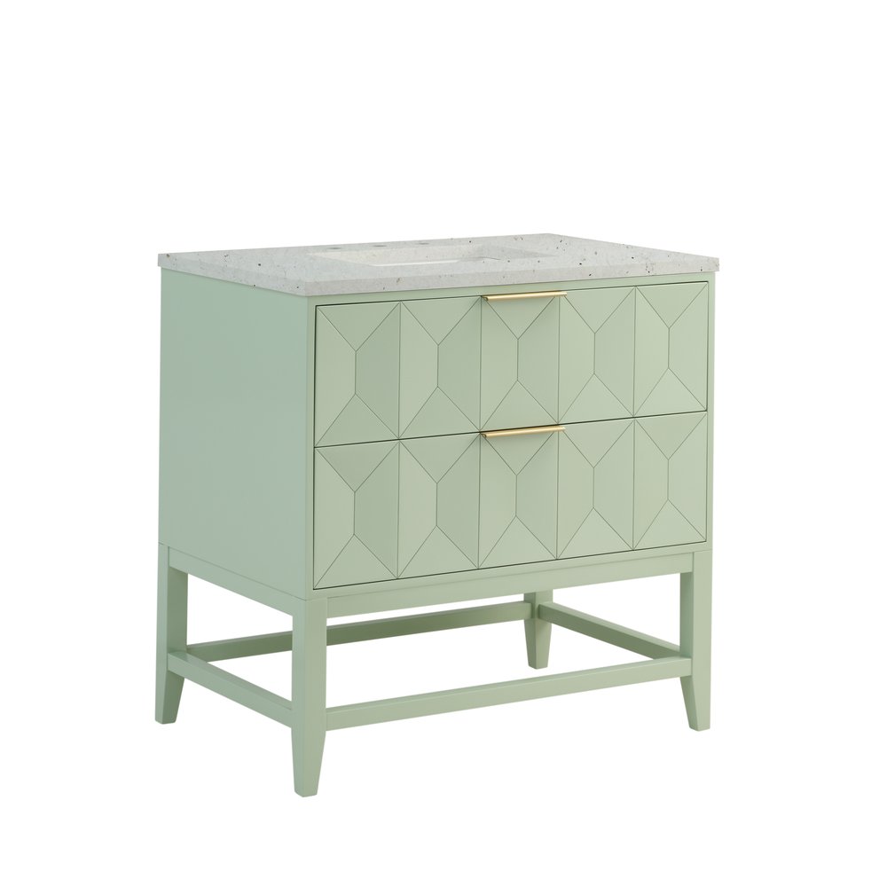James Martin - Emmeline 36" Single Vanity, Pistachio w/ 3 CM Lime Delight Top - D100-V36-PST-3LDL view 10