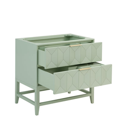 James Martin - Emmeline 36" Single Vanity, Pistachio w/ 3 CM Parisien Bleu Top - D100-V36-PST-3PBL view 8