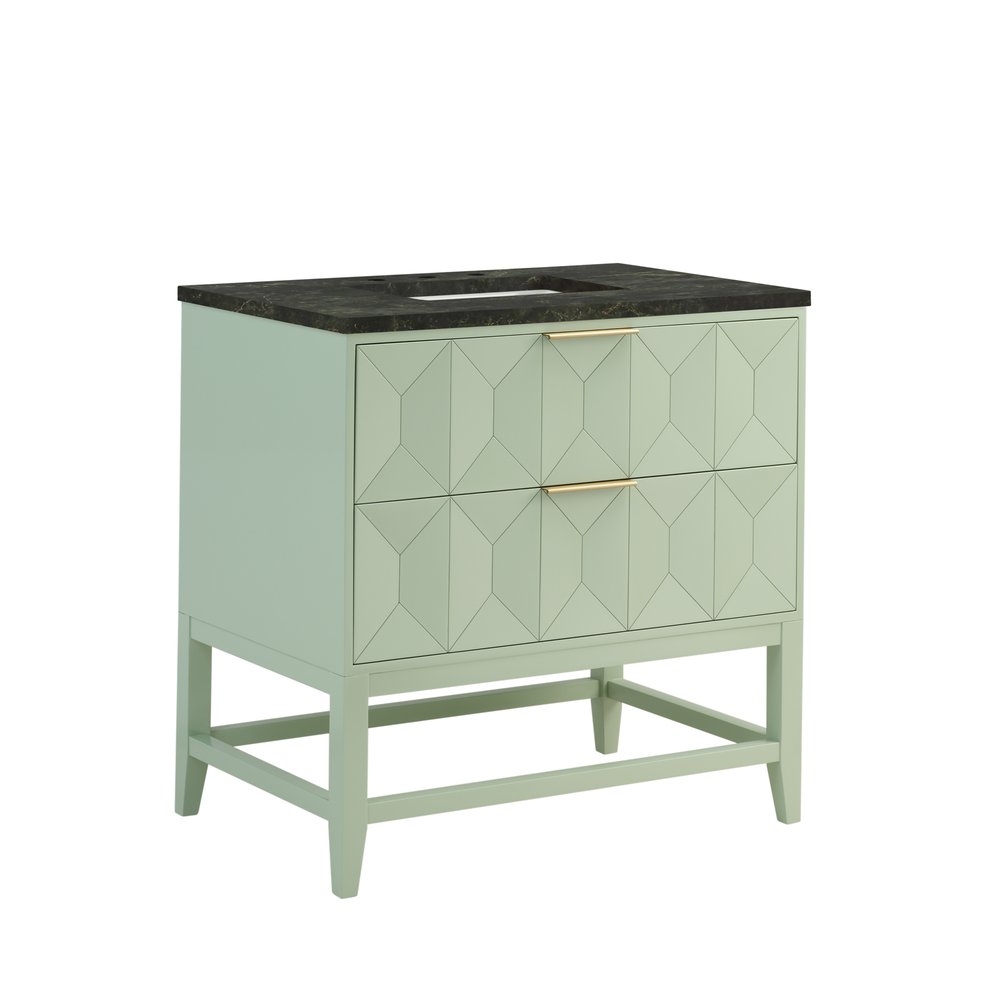 James Martin - Emmeline 36" Single Vanity, Pistachio, w/ 3 CM Phantome Eclos Top - D100-V36-PST-3PHT view 10