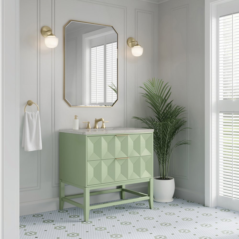 James Martin - Emmeline 36" Single Vanity, Pistachio w/ 3 CM Victorian Silver Top - D100-V36-PST-3VSL view 4