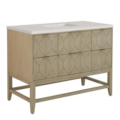 James Martin - Emmeline 48" Single Vanity, Pebble Oak w/ 3 CM Lime Delight Silestone Top - D100-V48-PBO-3LDL view 9