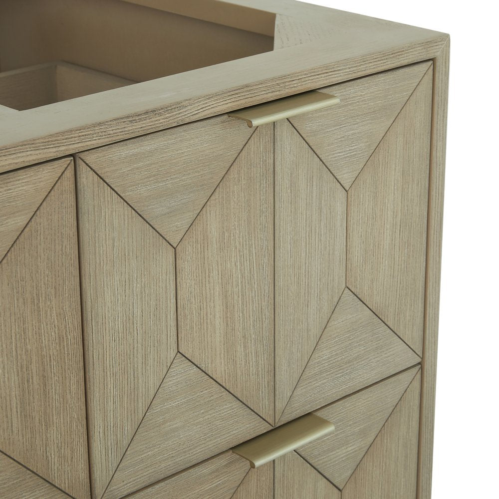 James Martin - Emmeline 48" Single Vanity, Pebble Oak w/ 3 CM Parisien Bleu Silestone Top - D100-V48-PBO-3PBL view 10