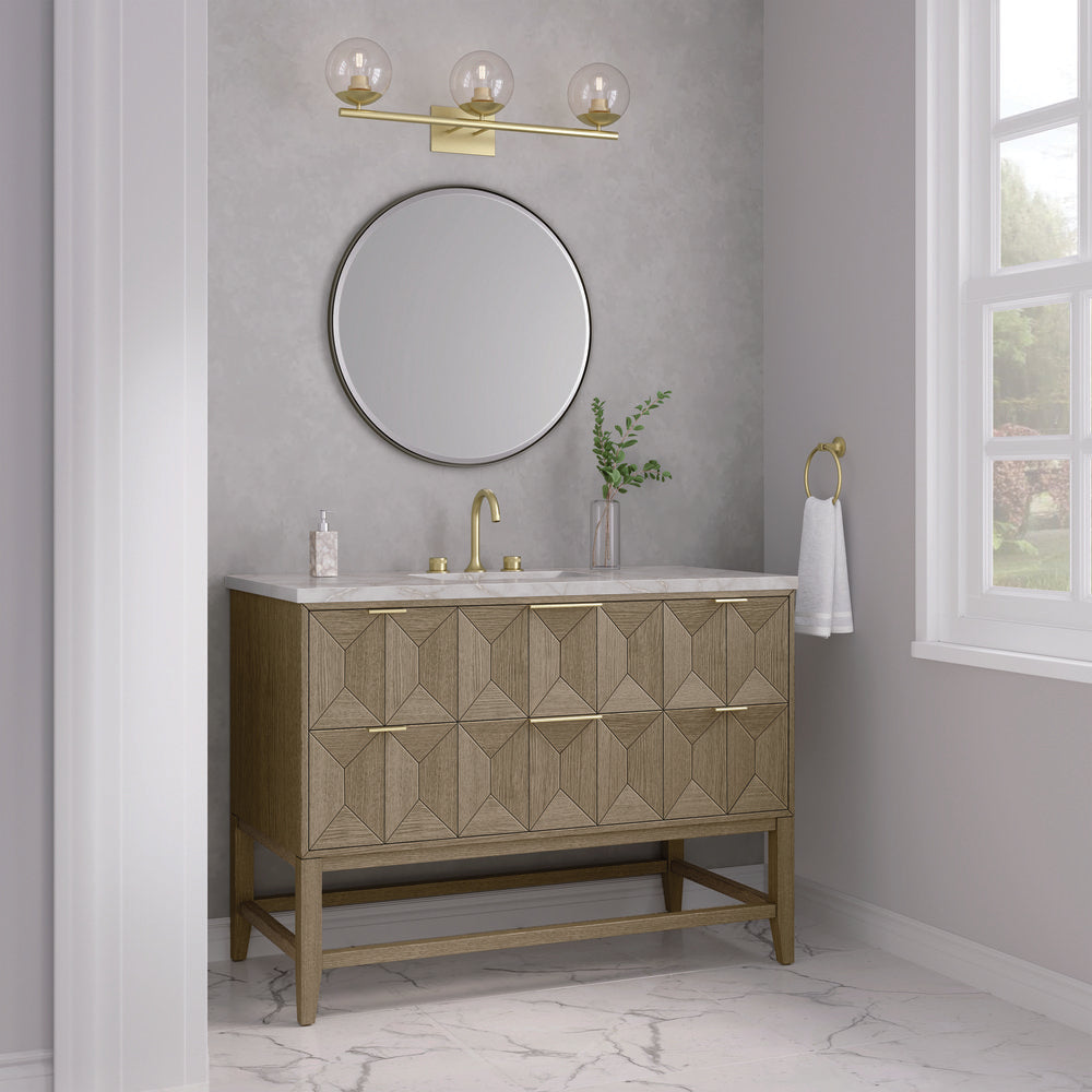 James Martin - Emmeline 48" Single Vanity, Pebble Oak w/ 3 CM Victorian Silver Silestone Top - D100-V48-PBO-3VSL view 4