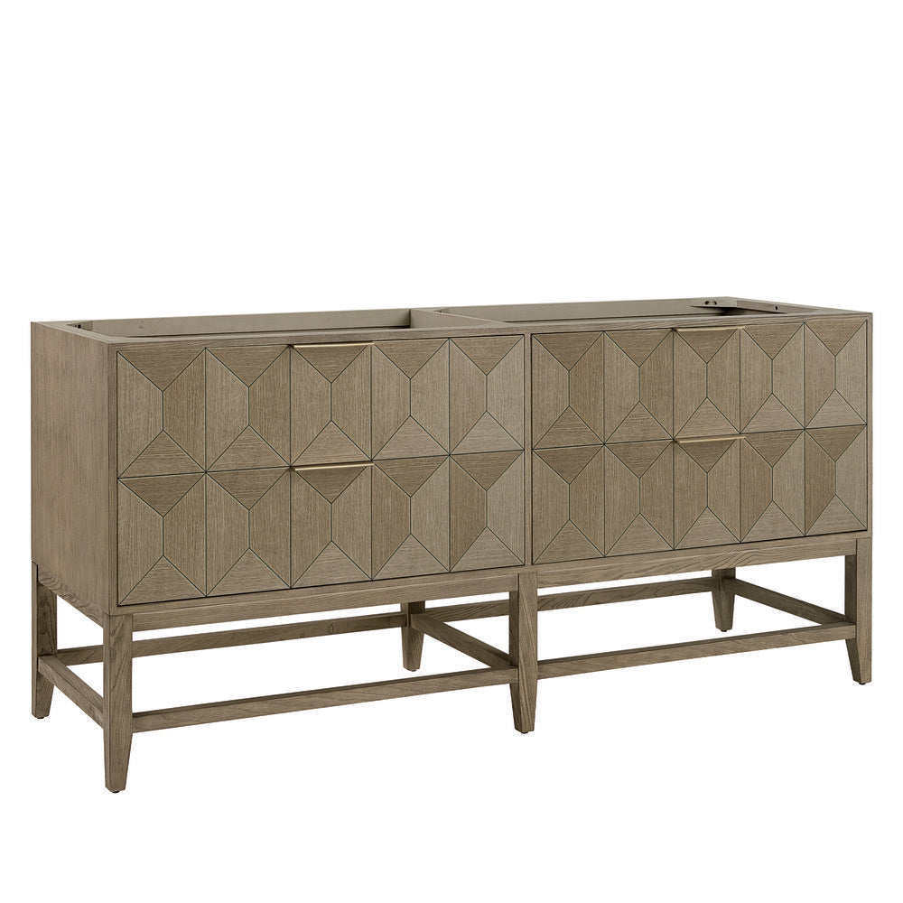 James Martin - Emmeline 72" Double Vanity Cabinet, Pebble Oak - D100-V72-M-PBO view 1