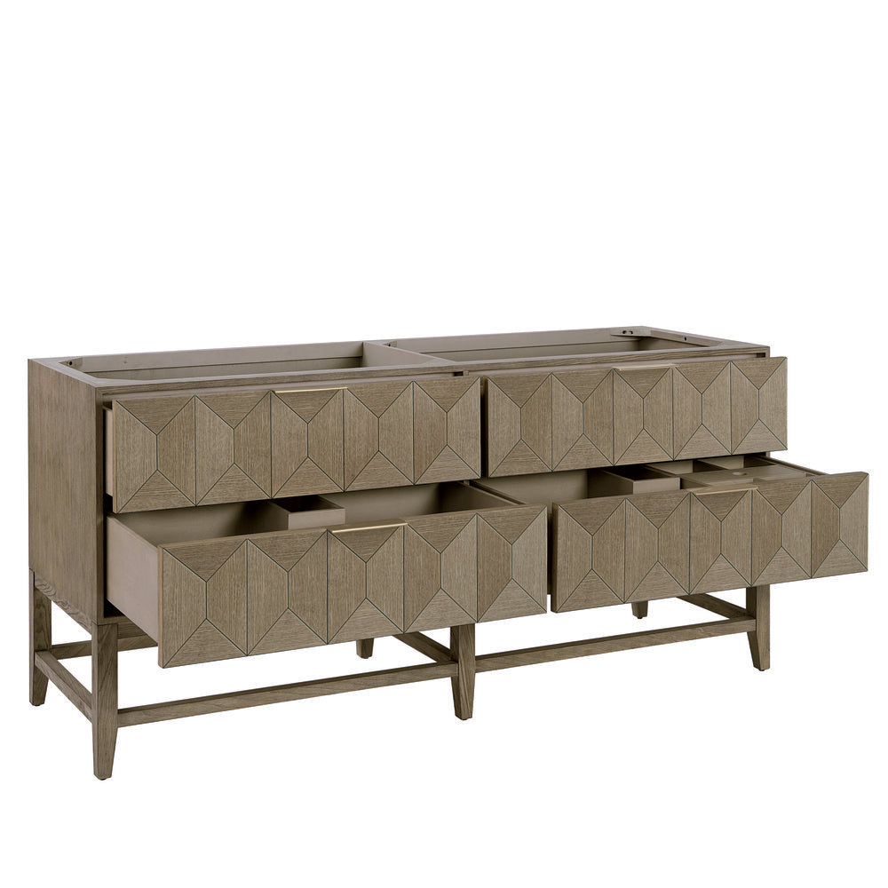 James Martin - Emmeline 72" Double Vanity Cabinet, Pebble Oak - D100-V72-M-PBO view 2