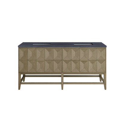 James Martin - Emmeline 72" Double Vanity, Pebble Oak w/ 3 CM Charcoal Soapstone Top - D100-V72-PBO-3CSP view 1