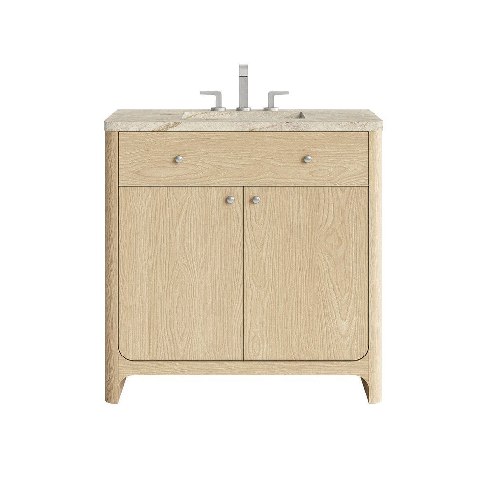 James Martin - Gracyn 36" Single Vanity, Coastal Driftwood, w/ 3 CM Tajnar Eclos Widespread Top - D125-V36-CSD-WTJR view 1
