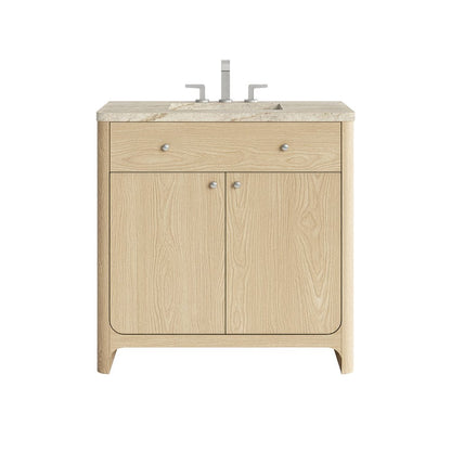 James Martin - Gracyn 36" Single Vanity, Coastal Driftwood, w/ 3 CM Tajnar Eclos Widespread Top - D125-V36-CSD-WTJR view 1