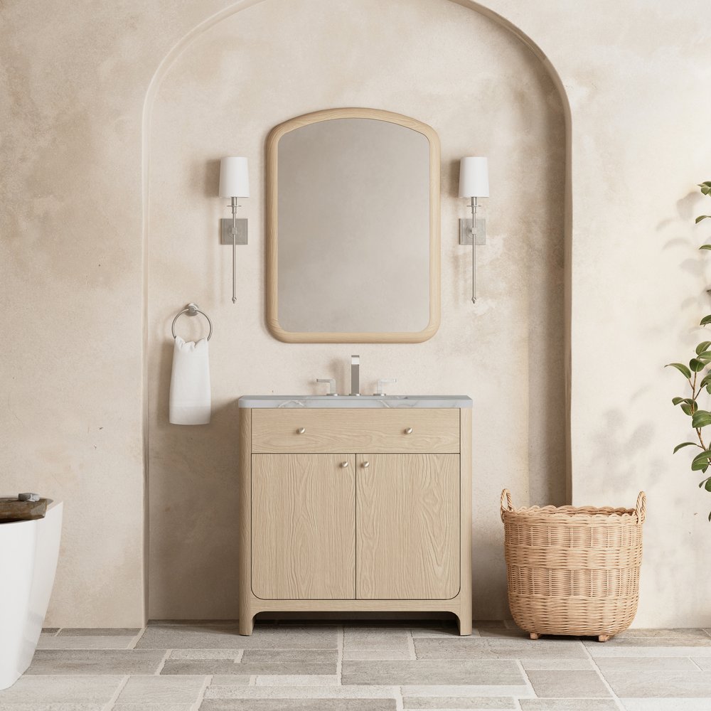 James Martin - Gracyn 36" Single Vanity, Coastal Driftwood, w/ 3 CM Victorian Silver Quartz Widespread Top - D125-V36-CSD-WVSL view 2