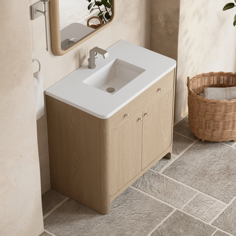 James Martin - Gracyn 36" Single Vanity, Coastal Driftwood, w/ 3 CM White Zeus Quartz Top - D125-V36-CSD-3WZ view 7