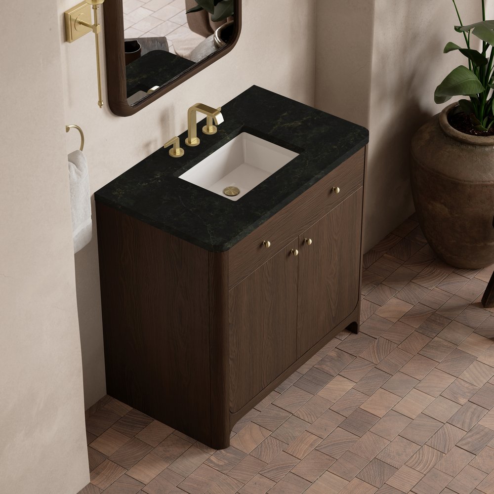 James Martin - Gracyn 36" Single Vanity, Sable, w/ 3 CM Phantome Eclos Widespread Top - D125-V36-SBL-WPHT view 5