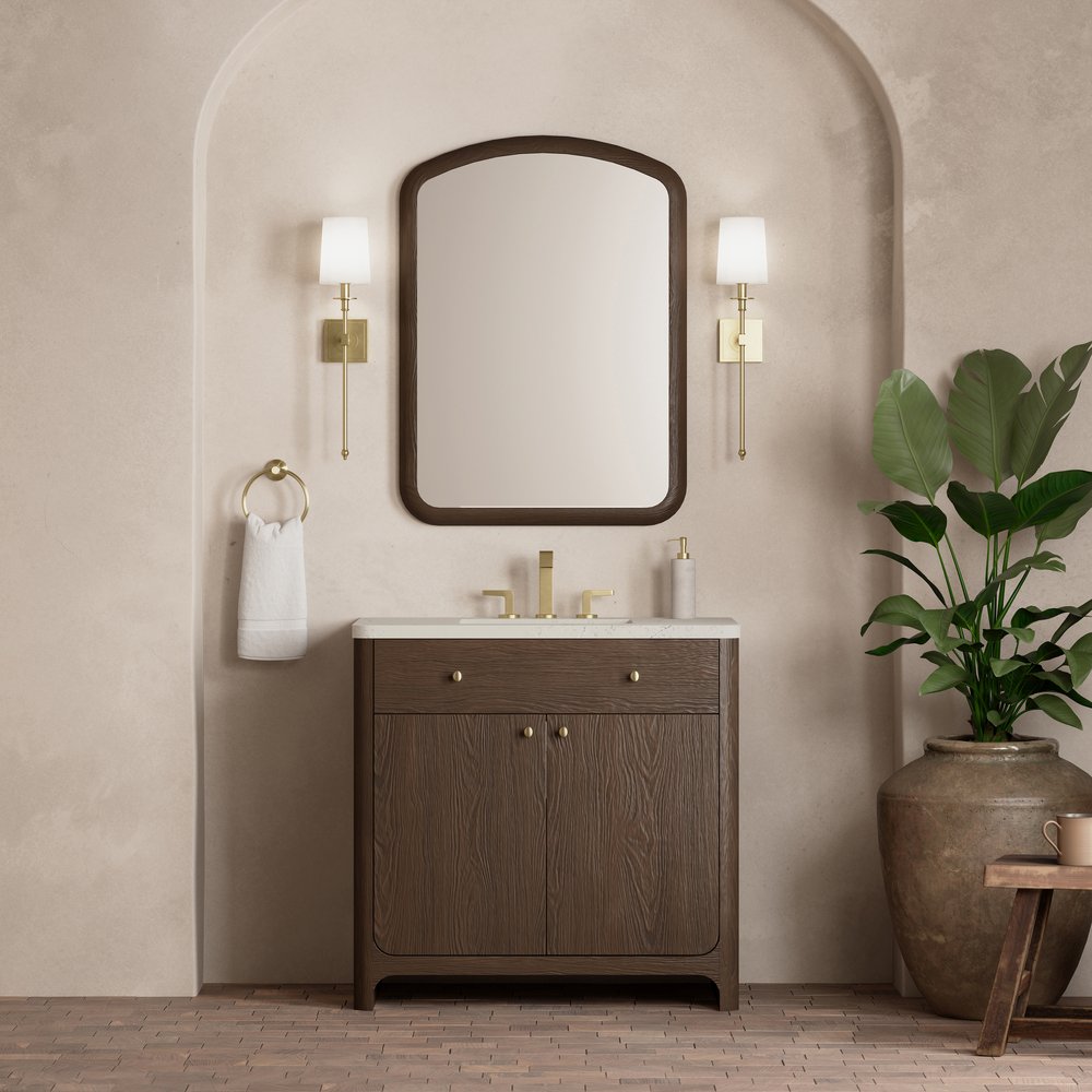 James Martin - Gracyn 36" Single Vanity, Sable, w/ 3 CM Siberian Silestone Widespread Top - D125-V36-SBL-WSFR view 2